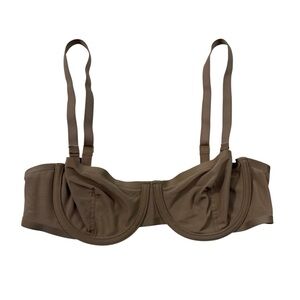 Cuup The Balconette Nude Beige No Lining Mesh Underwire Wired  Bralette Bra 34B